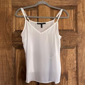WHBM white semi-sheer camisole.
